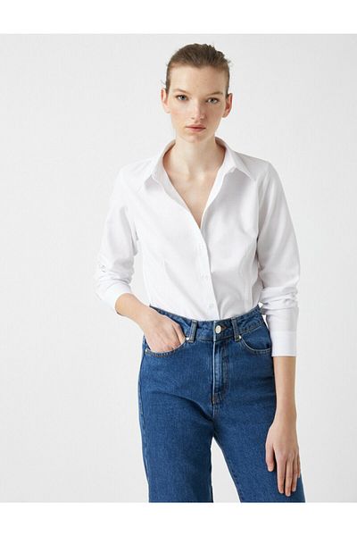 Koton Női Poplin ing pamut hosszú ujjú Basic