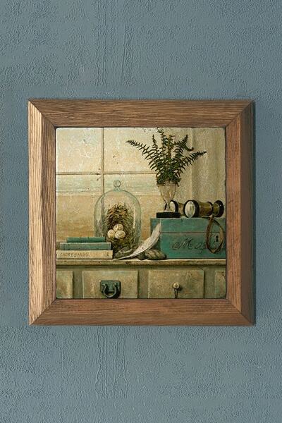 Oscar Stone Decor Masif Çerçeveli Taş Tablo-wall Decor- 28x28 Cm