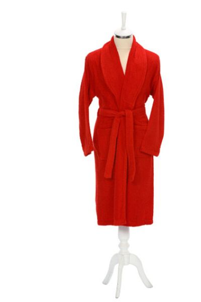 Özdilek Unisex Red Black Cotton Trendy Family Bathrobe Set