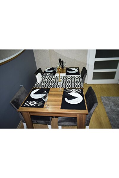 paris in paris Țesătură cu model de servire americană din 4 bucăți, cu detali...