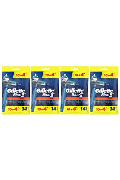 Gillette Blue2 Plus Kullan At Tıraş Bıçağı 14'lü X 4 Paket