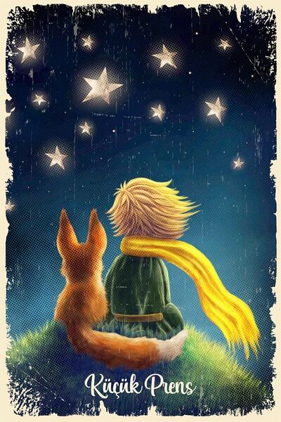 Hayal Poster Küçük Prens Ahşap Retro Poster002