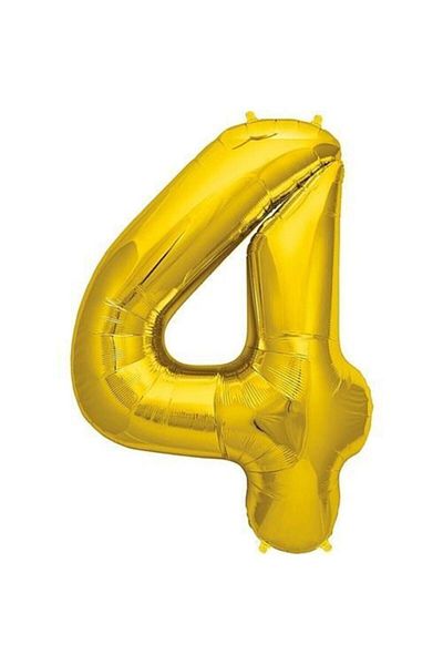 ikm balon 75 cm Foil Number Balloon - Gold 4 Medium Size