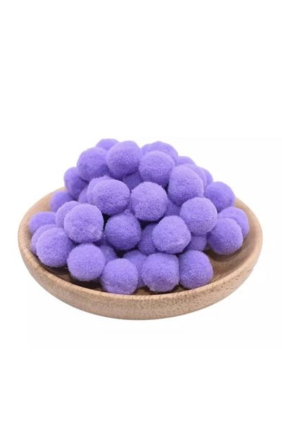 Yumuşakkeçe 100 Pieces 2cm Pompom Purple Soft Pompom Plush