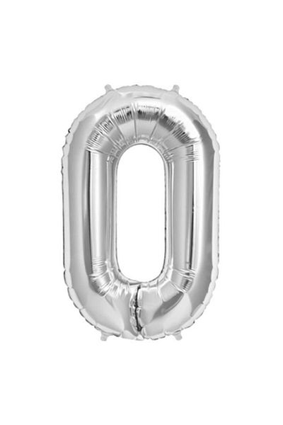 ikm balon Foil Number Balloon Medium Size 75 Cm Silver 0