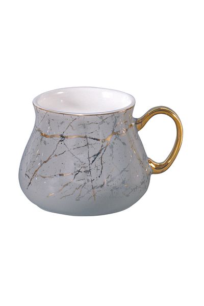 Vadi Maria Gold Marble Patterned Porcelain Mug Single Gray