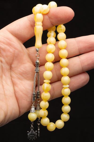 OTTOTESBİH Mărgele de rugăciune din chihlimbari de 10 mm, picătură de Beirut,...