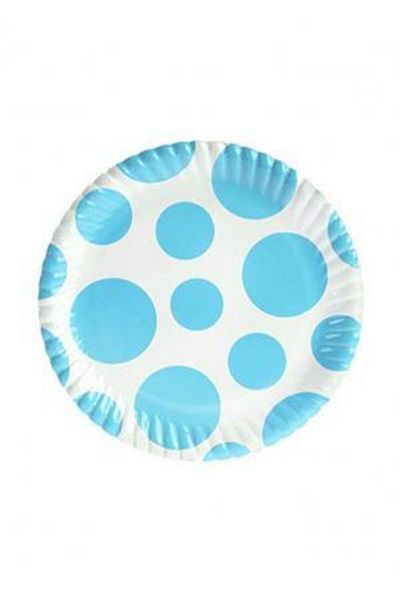 kidspartim Blue Large Polka Dot Plate