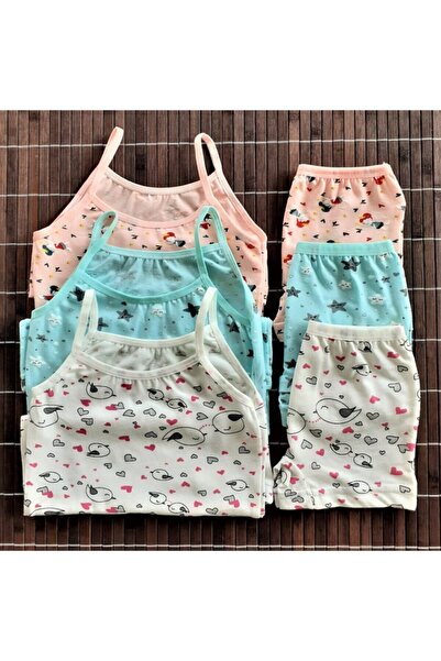 ADN Underwear 3-компонентен комплект момичешки боксерки с мотиви от памук в ц...