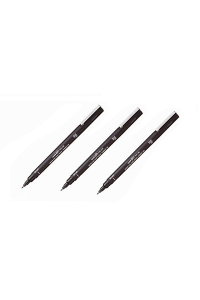 UNİ-BALL Uni Pin Brush Brush Tip Pen Br-200 Black 3 Pieces