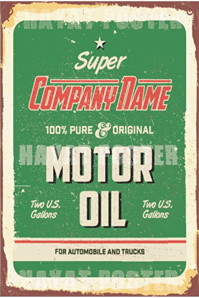 Hayat Poster Ρετρό Vintage Ξύλινη Αφίσα - Λάδι κινητήρα αυτοκινήτου