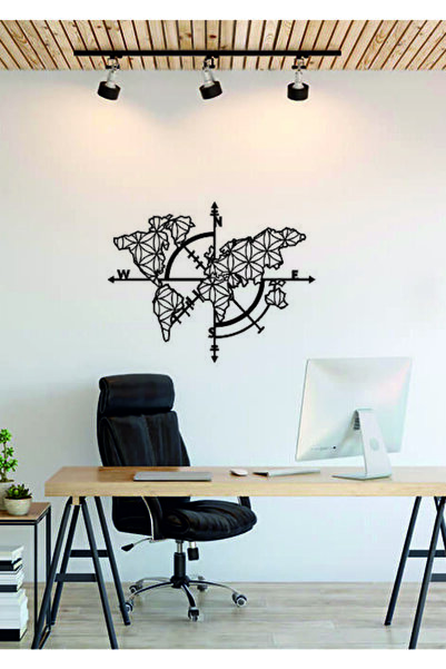 karakoç eğitim araçları Ahşap Yaşam Çiçeği Dekorlu Dünya Haritası Duvar Süsü ...