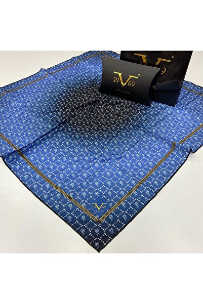 19V69 ITALIA Mavi Twill Eşarp