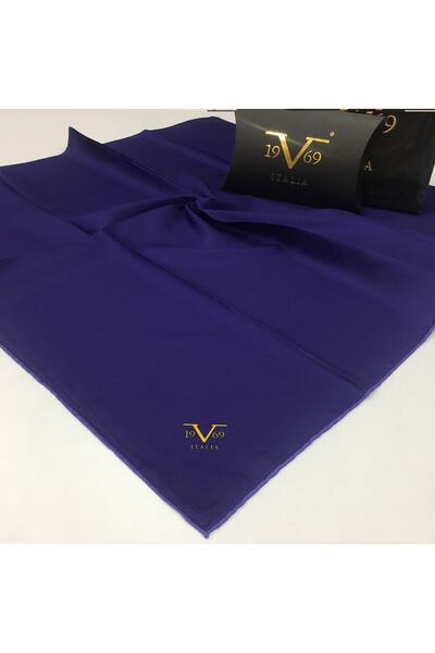 19V69 ITALIA Koyu Menekşe Twill Eşarp Düz Renk Black Seri Eşarp Askısı Ve Hed...