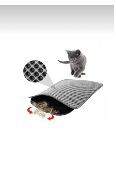 Tropheus çanta سجادة مرحاض للقطط باللون الرمادي مقاس 60 × 45 سم