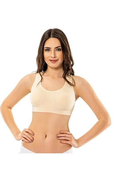 Lohussa Sutien bustier alb cu bretele groase pentru femei cu tampoane de recuperare