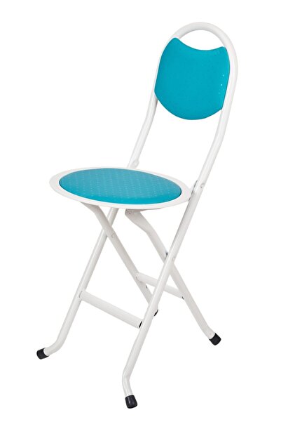 HASTUNÇ Katlanır Beyaz Iskeletli Outdoor Kamp Bahçe Piknik Sandalyesi