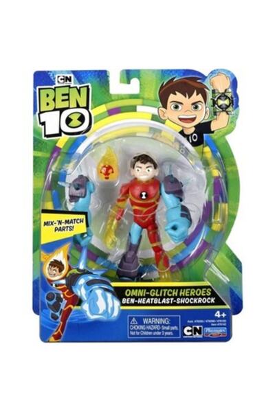 Ben 10 Aksiyon Figürleri S1 W13 Omniglitch Ben - Headblast - Shockrock