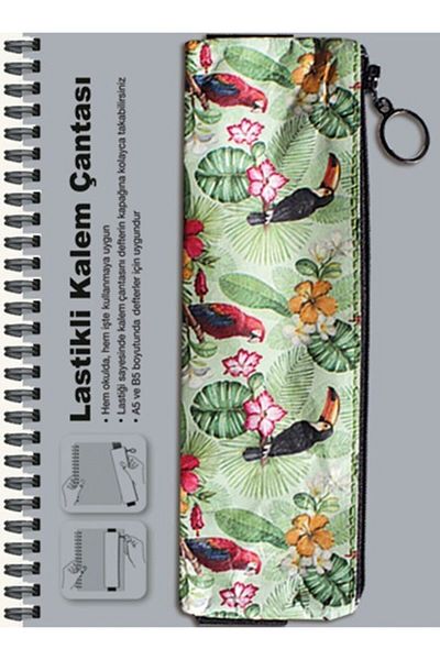DEFFTER Tyvek Pencil Bag with Elastic / Paradise Birds