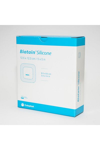Coloplast غطاء لاصق سيليكون بياتين 12.5 سم × 12.5 سم (قطعة واحدة)