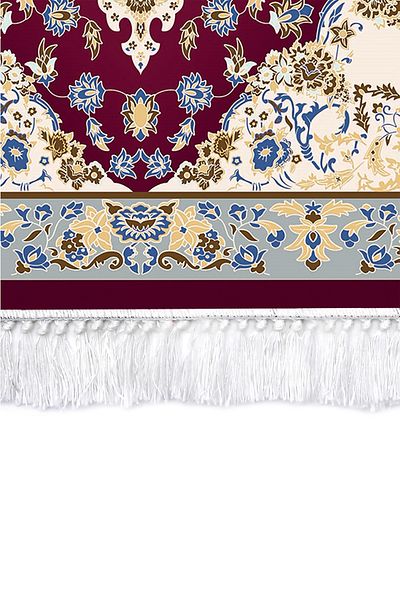 Alanur Home Claret Red Pearl Digital Prayer Rug 70x110 1016