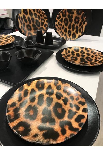 Keramika Leopard Breakfast Set for 6 People