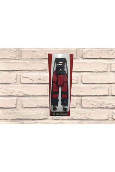 ZEKTON Curea pentru pantaloni unisex, roșie, 100% piele