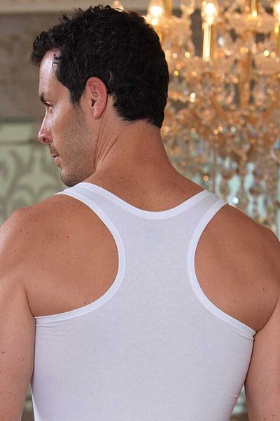 Şahinler Ανδρικό εσώρουχο Lycra 6 τεμαχίων με σταυρό στην πλάτη Λευκό Me030