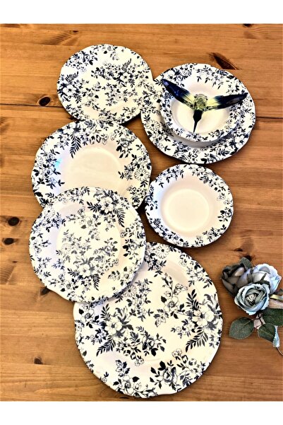 Ezem Prs 130 Blue Flowers 24 Parça Yemek Takımı