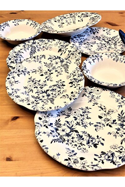 Ezem Prs 130 Blue Flowers 24 Parça Yemek Takımı
