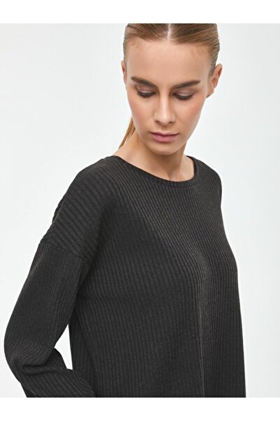 Ltb Tricou antracit cu maneca lunga