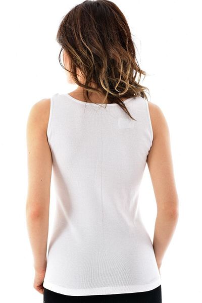Tutku Tricou alb pentru femei, 100% bumbac, cu bretele groase - Pachet de 6 (model nr. 0136)