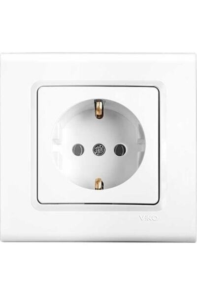 VİKO Linnera/rollina Topraklı Priz (mekanizma+çerçeve) Beyaz