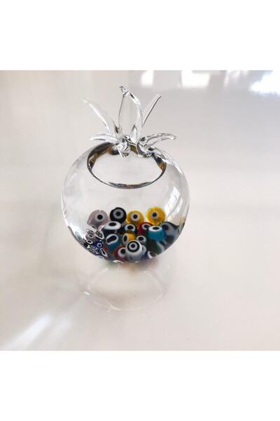 ADAMODART El Yapımı Üfleme Cam Nazarlı Nar Karışık Renk