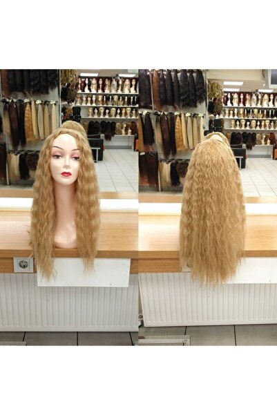 My Hair Türkiye Bayan Peruk Afro Su Dalgası Küllü Sarı Fiber Sentetik Renk Ko...