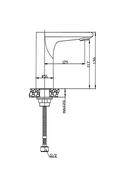 NSK Chrome N2100702 - Single Water Inlet and Electric Touchless Sink Faucet