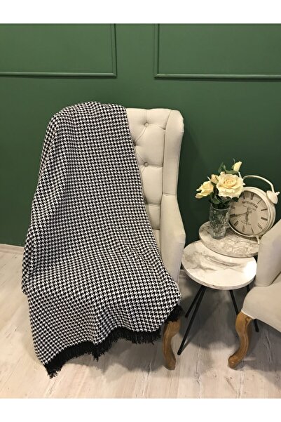 Ocean Navy Blue Gray Goose Feet Knitwear Shoulder Shawl