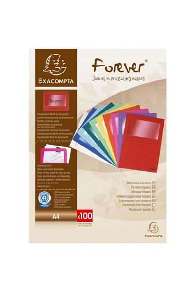 Forever ملف كرتون نافذة A4 25 عبوة متنوعة 120 جرام