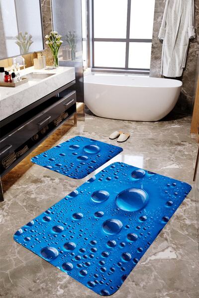MEKTA HOME Set de covorașe de baie cu picături de apă Mktbp-081 60x100/50x60