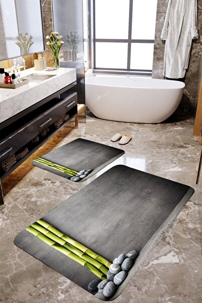 MEKTA HOME Set covoraș de baie din bambus și piatră Mktbp-061 60x100/50x60