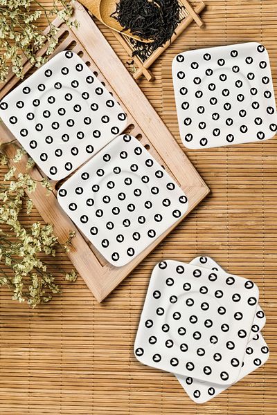 Keramika Plaza Square Tea Plate 6 Pieces 11 Cm
