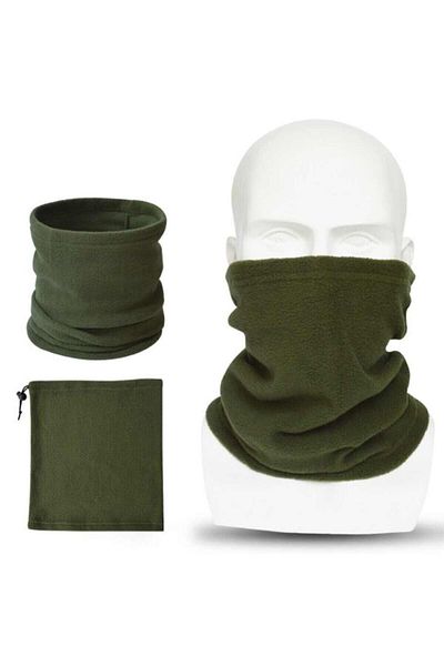 Momslab Unisex Thermal Fleece Neck Collar Beanie A Quality Khaki