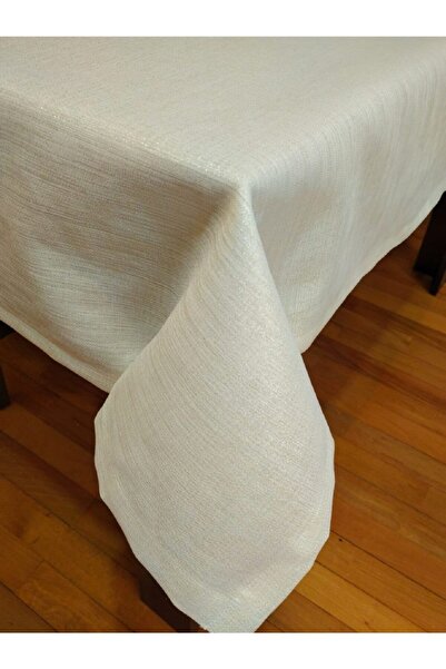 AtaKum Home Bej Gardenya Simli Masa Örtüsü 150x250 cm