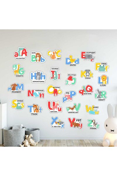 Walldeco Litere autocolante educative distractive pentru copii