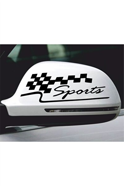 Quart Aksesuar 2 Adet Sport Yan Ayna Oto Sticker Araba Sticker Siyah 20 X 7 Cm