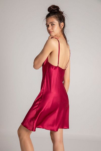 Siyah İnci Cămașă de noapte din satin Burgundy