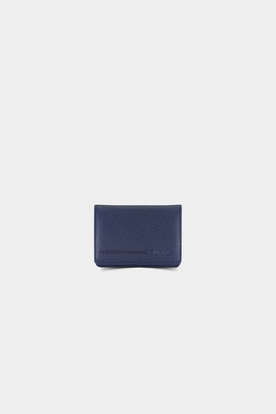 GUARD Navy Blue Leather Card Holder - Magnetized, Small Size