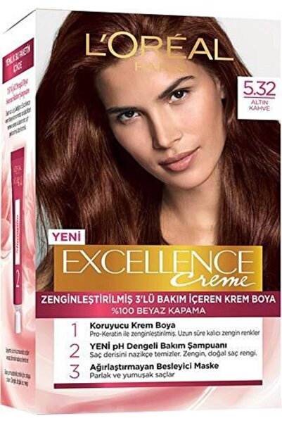 L'Oreal Paris L’oréal Paris Excellence Creme Saç Boyası - 5.32 Altın Kahve