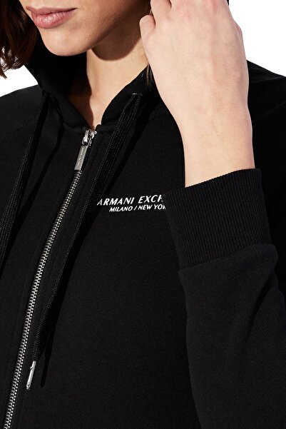 Armani Exchange Women's Hooded Cotton Zippered Sweatshirt