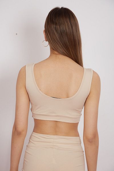 Eazy Co Tricou de bază bej pentru femei
